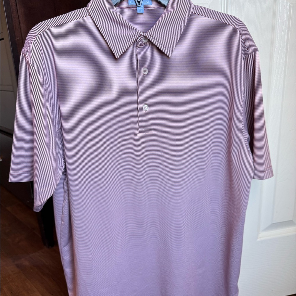 Men’s Genteal Maroon & White Stripe Polo